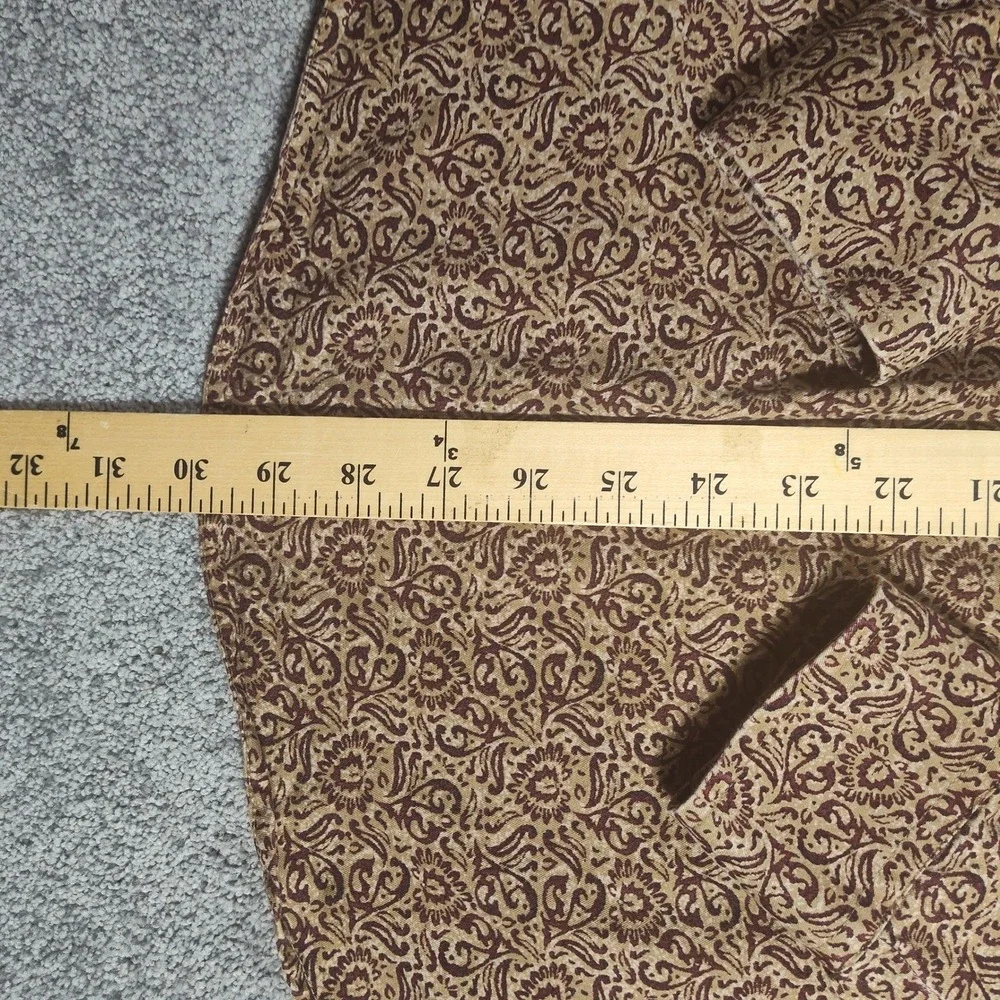 Natural Issue Shirt Mens L Beige Brown Paisley Wrinkle Free Long Sleeve Casual